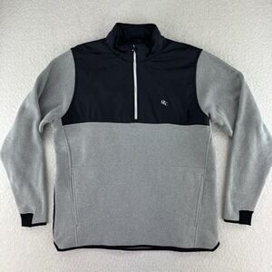FJ Footjoy Golf 1/4 Zip Pullover Sweater Mens XL Black Gray Dunwoody Country